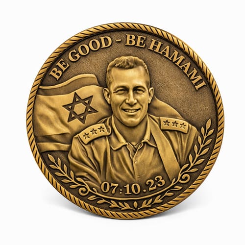 מדליה מוטבעת פרוטרט תלת מימד - 10 ס"מ