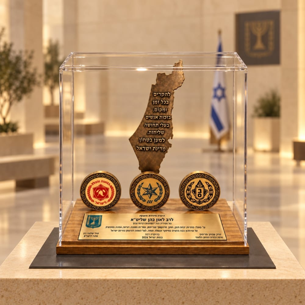 מגן הוקרה אות הכבוד הישראלי - עם שלוש מדליות