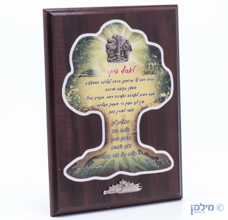 מגן עץ גולני לתלייה