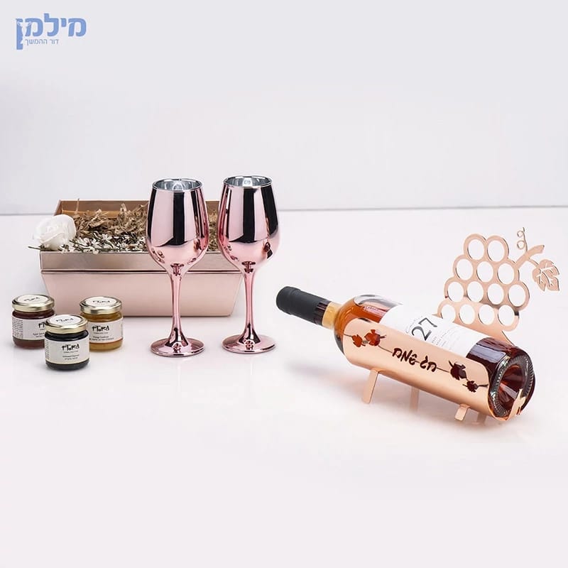מעמד אומנותי לבקבוק יין - אשכול ענבים