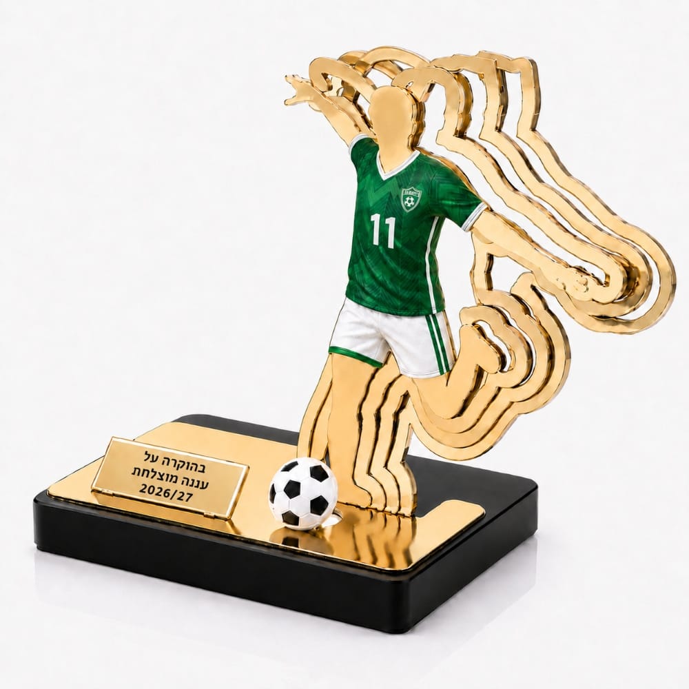 גביע יוקרתי כדורגלן עם חולצה בהתאמה אישית