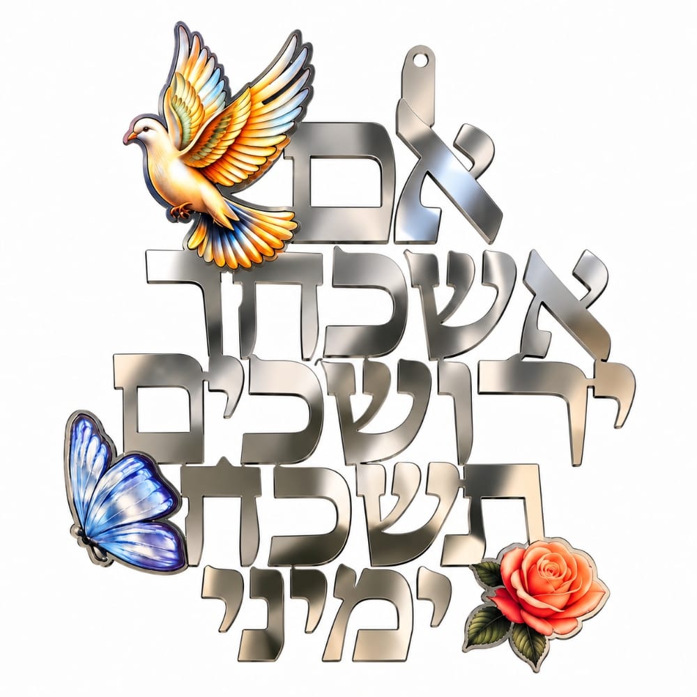 אם אשכך ירושלים תשכח ימיני - מגן קיר חיתוך לייזר מתכת