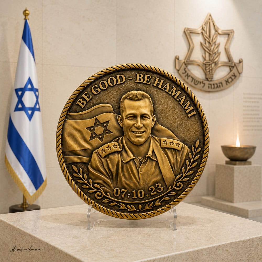מדליה מוטבעת פרוטרט תלת מימדית