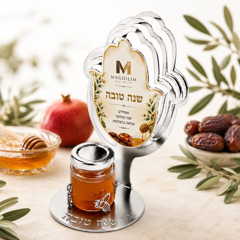 מעמד חמסה ראש השנה עם צנצנת דבש